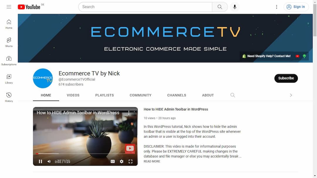Background image of Ecommerce TV by Nick