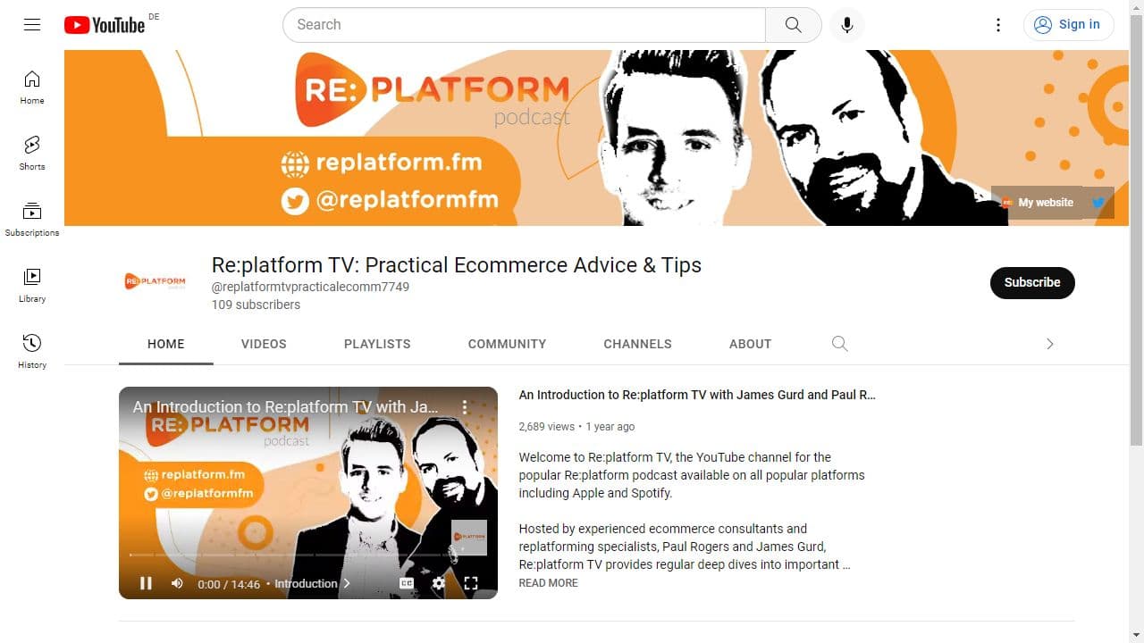 Background image of Re:platform TV: Practical Ecommerce Advice & Tips