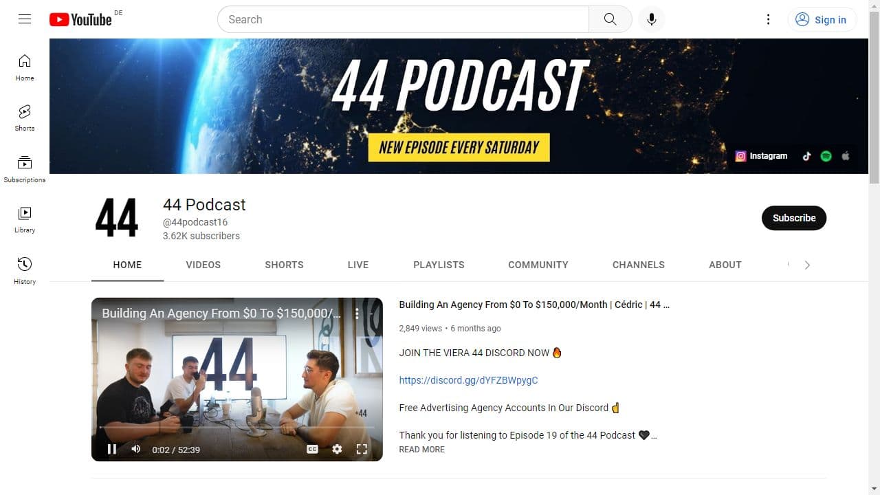 Background image of 44 Podcast