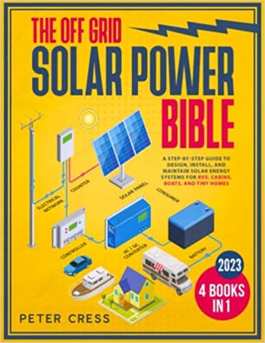 Background image of The Off Grid Solar Power Bible: [4 in 1] A Step-by-Step Guide to Design, Install, and Maintain Solar Energy Systems for RVs, Cabins, Boats, and Tiny Homes 