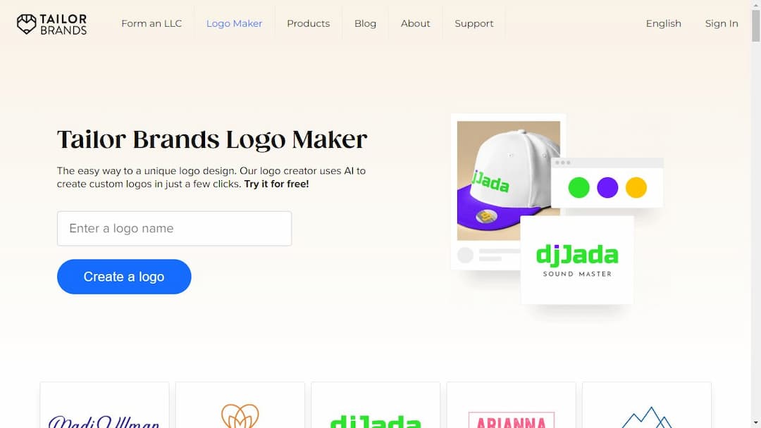Background image of Tailor Brands Logo Maker