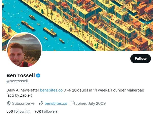 Background image of Ben Tossell
