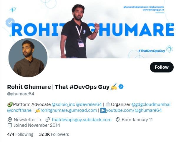 Background image of Rohit Ghumare | That #DevOps Guy