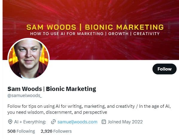 Background image of Sam Woods | Bionic Marketing
