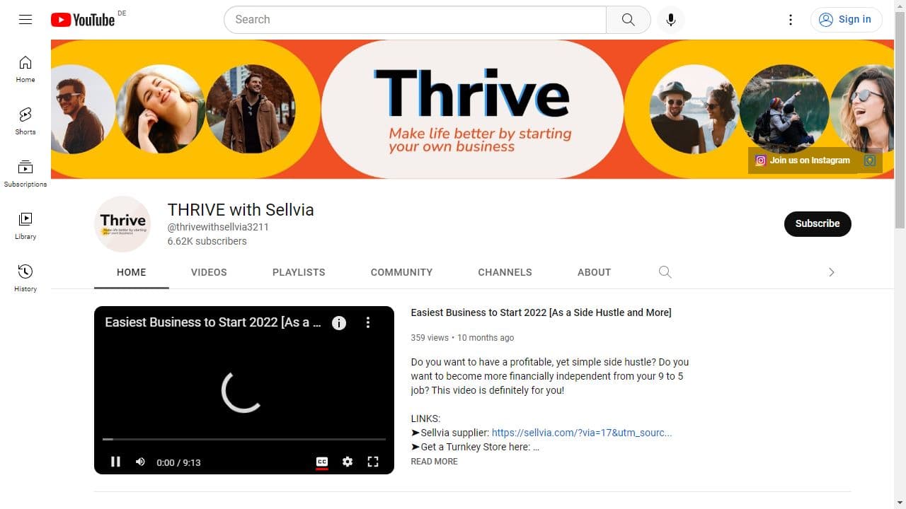 Background image of THRIVE with Sellvia