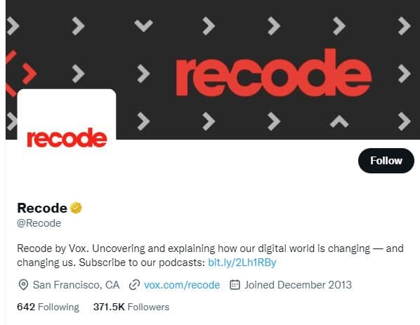 Background image of Recode