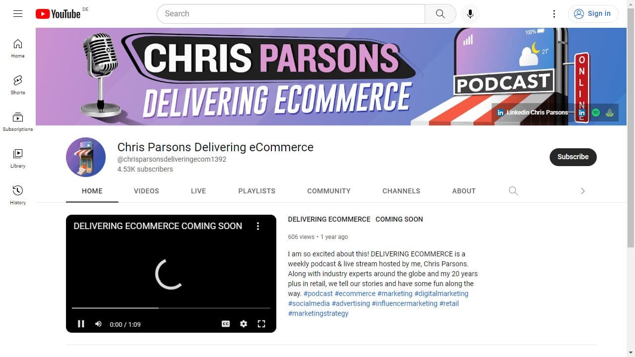 Background image of Chris Parsons Delivering eCommerce