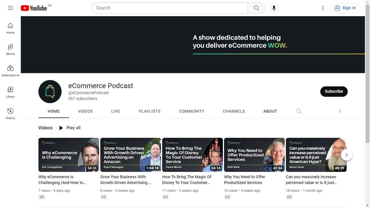 Background image of eCommerce Podcast