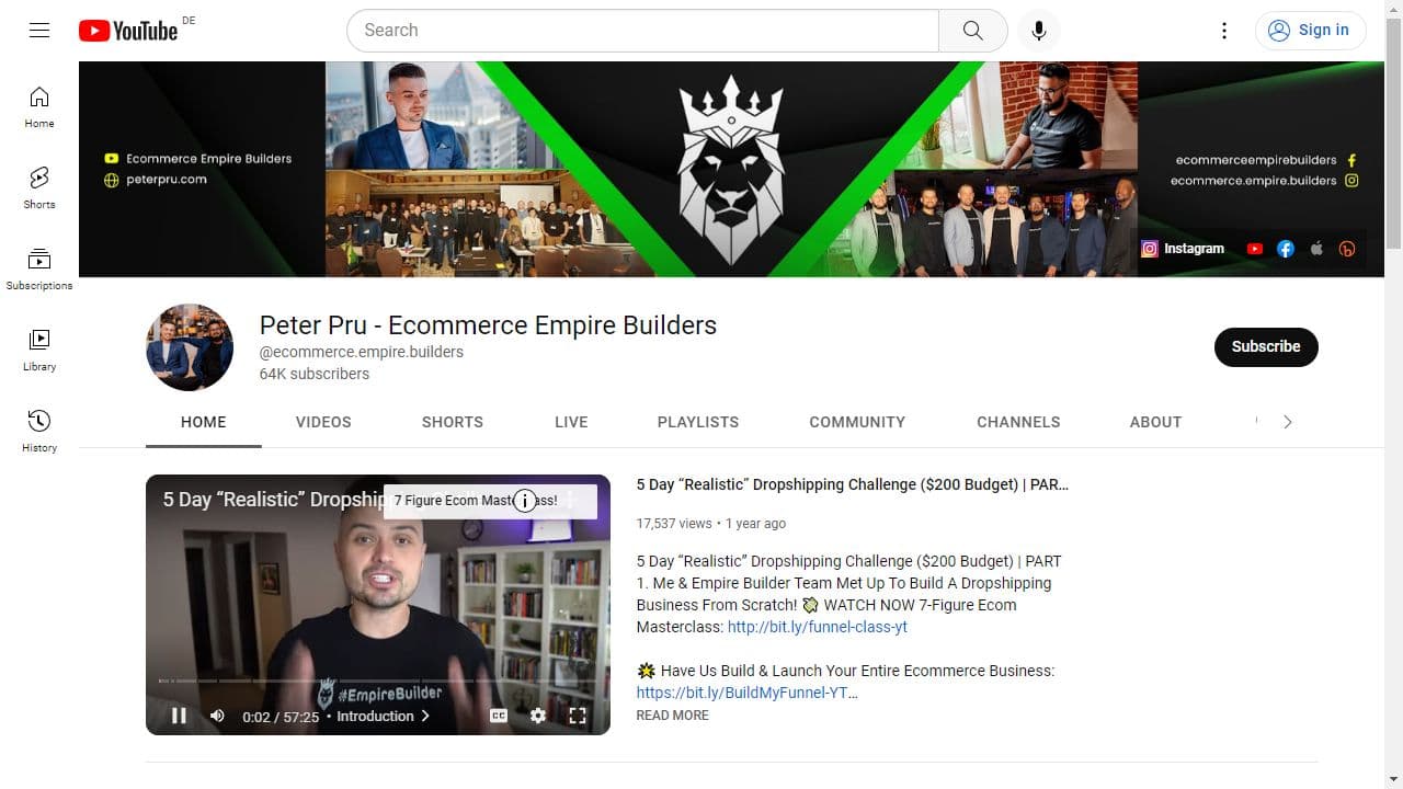 Background image of Peter Pru - Ecommerce Empire Builders