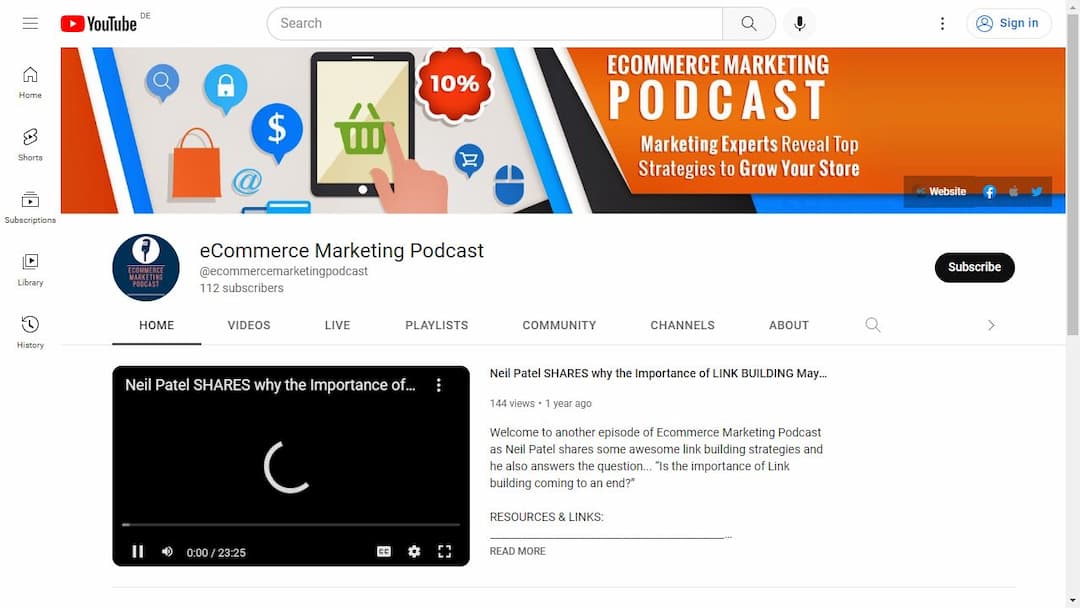 Background image of eCommerce Marketing Podcast