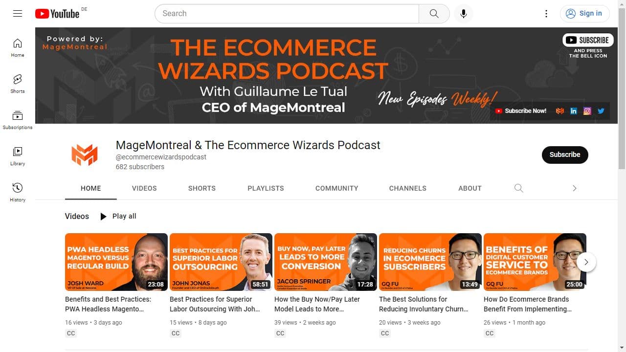 Background image of MageMontreal & The Ecommerce Wizards Podcast