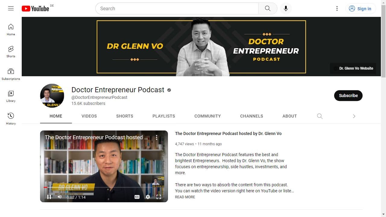 Background image of Doctor Entrepreneur Podcast