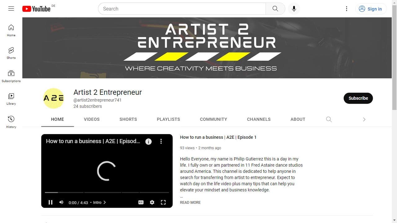 Background image of Artist 2 Entrepreneur