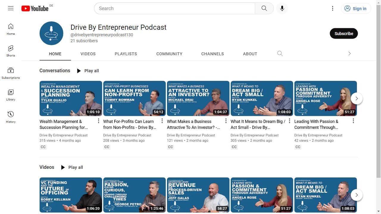 Background image of Drive By Entrepreneur Podcast