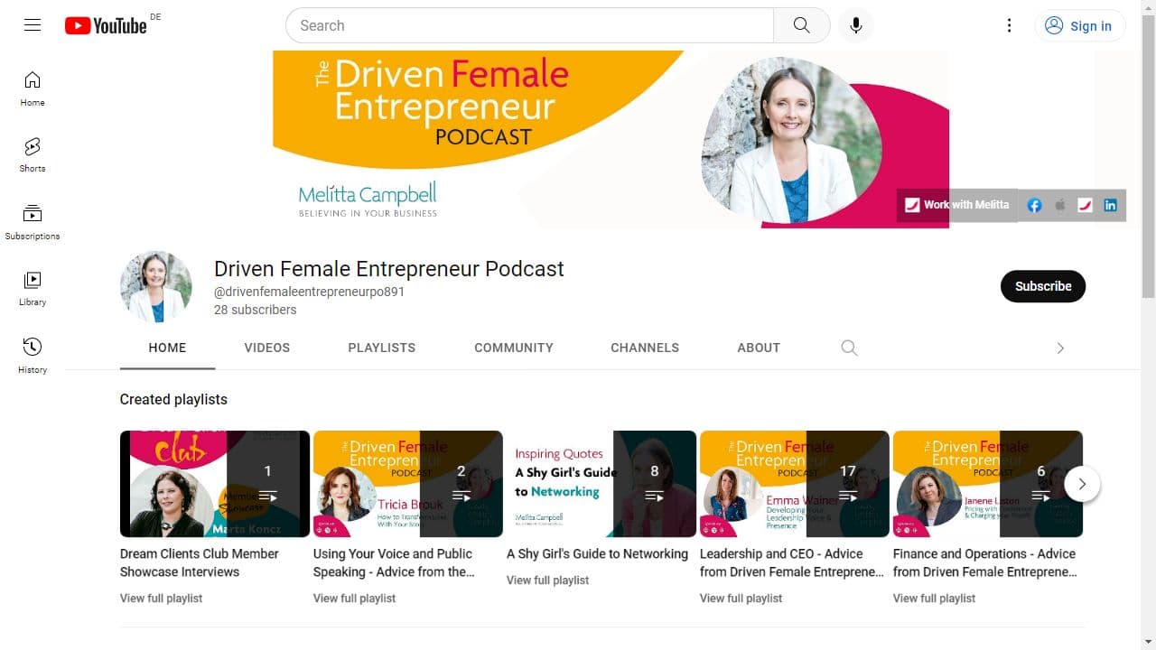 Background image of Driven Female Entrepreneur Podcast