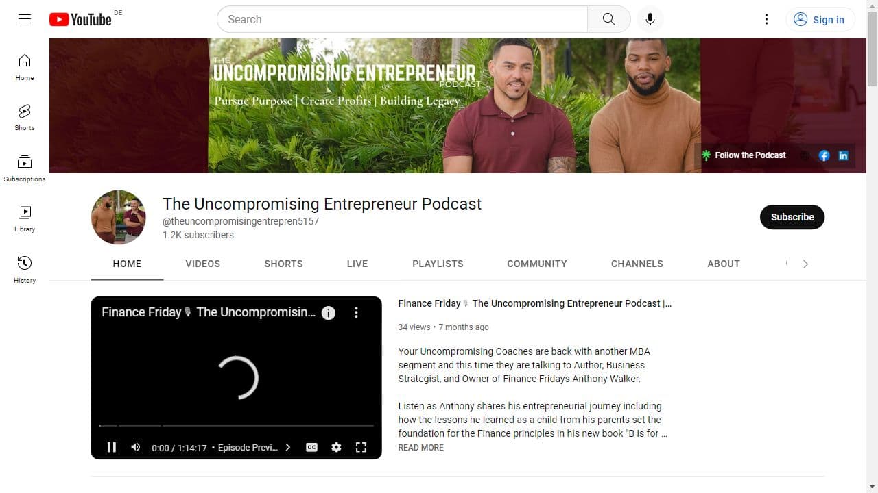 Background image of The Uncompromising Entrepreneur Podcast