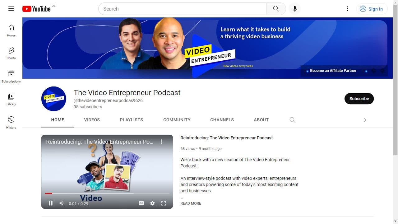 Background image of The Video Entrepreneur Podcast