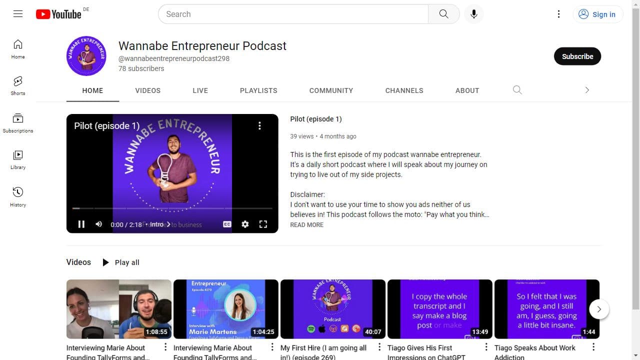 Background image of Wannabe Entrepreneur Podcast