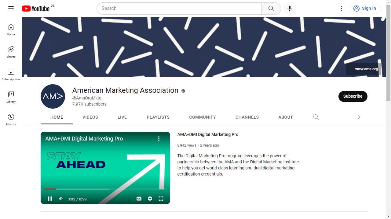 Background image of American Marketing Association