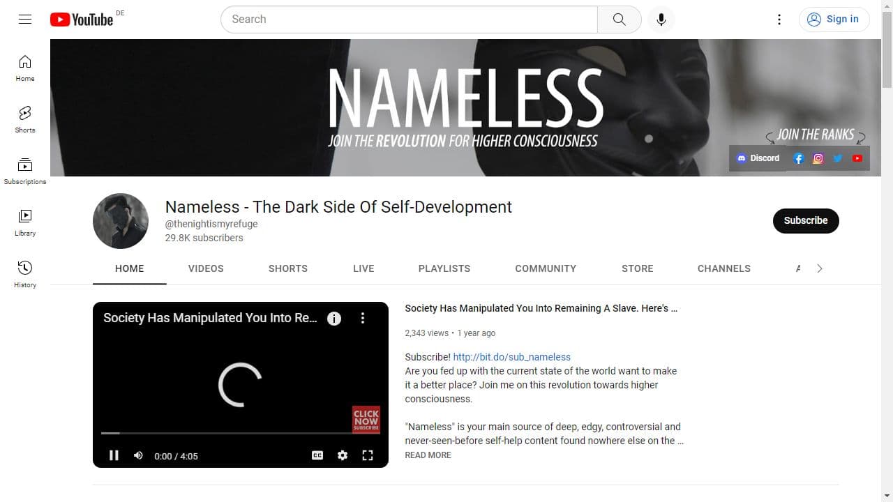Background image of Nameless - The Dark Side Of Self-Development