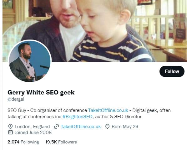 Background image of Gerry White SEO geek