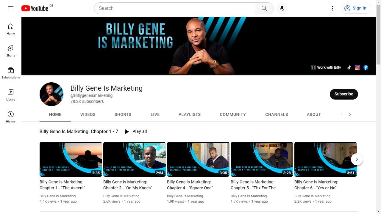 Background image of Billy Gene Is Marketing