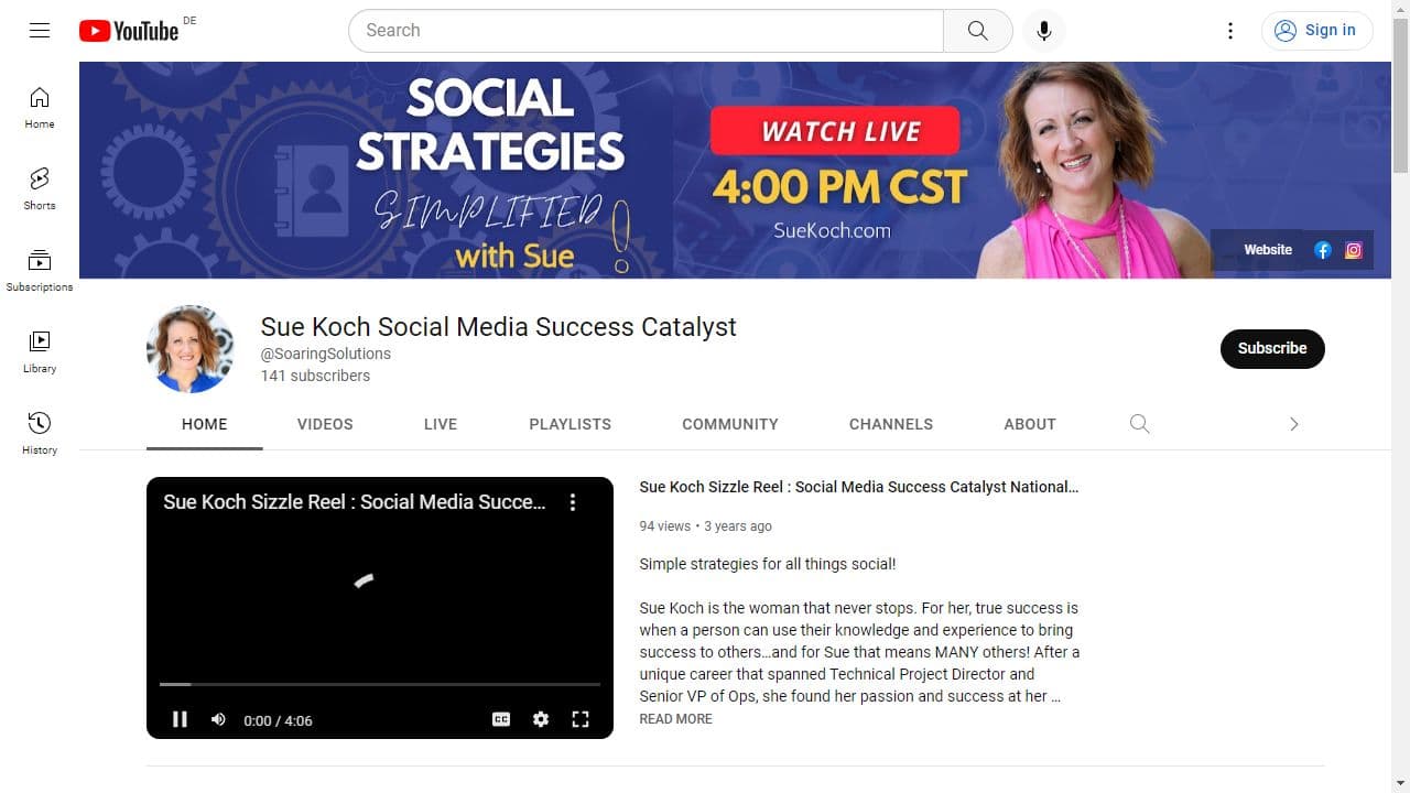 Background image of Sue Koch Social Media Success Catalyst