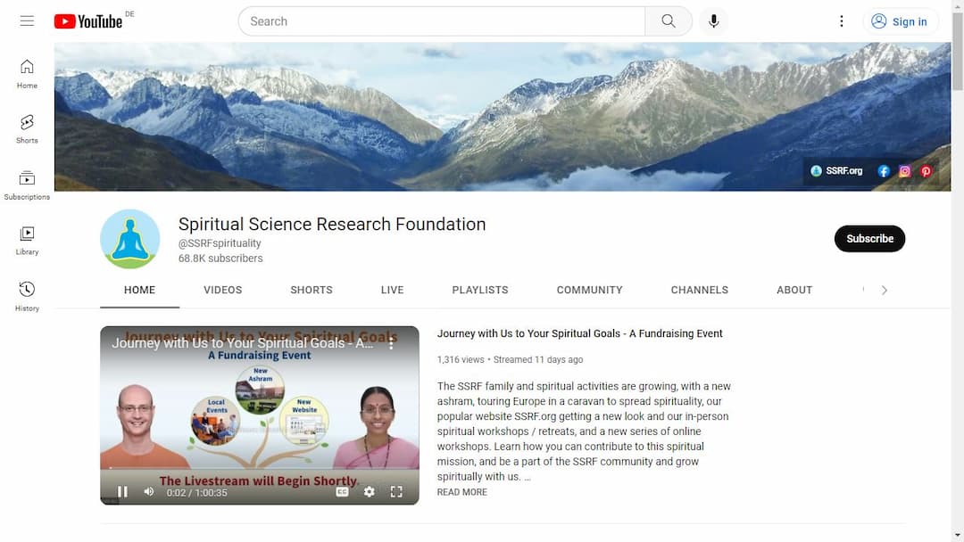Background image of Spiritual Science Research Foundation