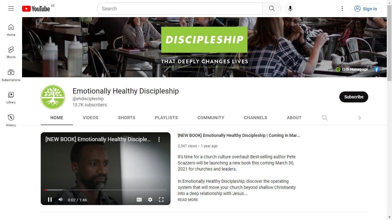 Background image of Emotionally Healthy Discipleship