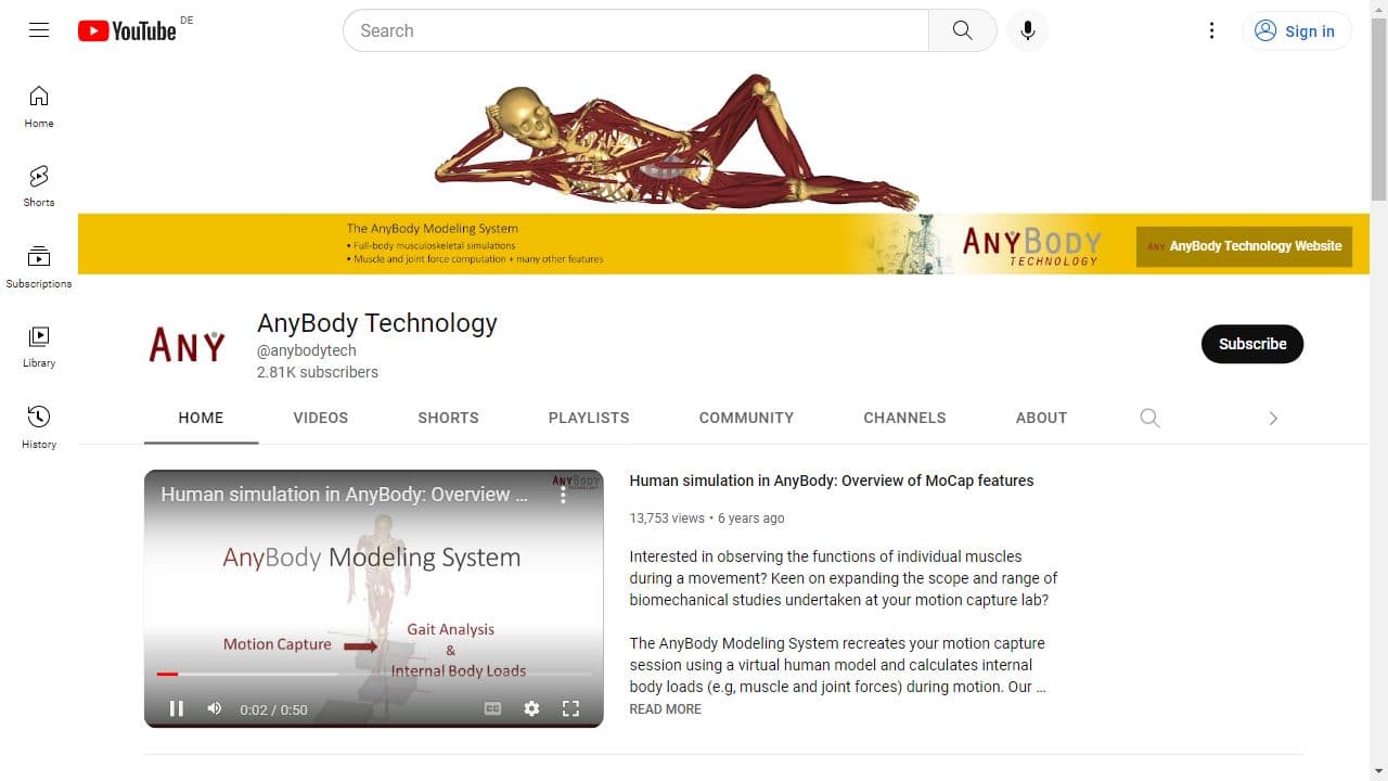 Background image of AnyBody Technology