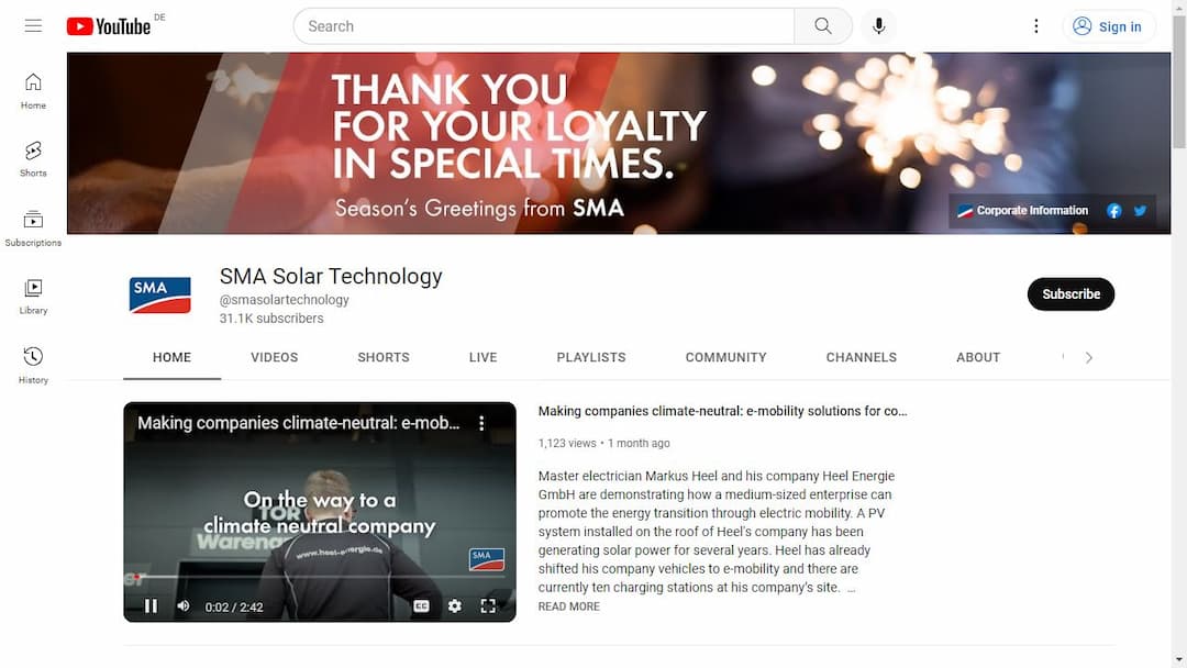 Background image of SMA Solar Technology