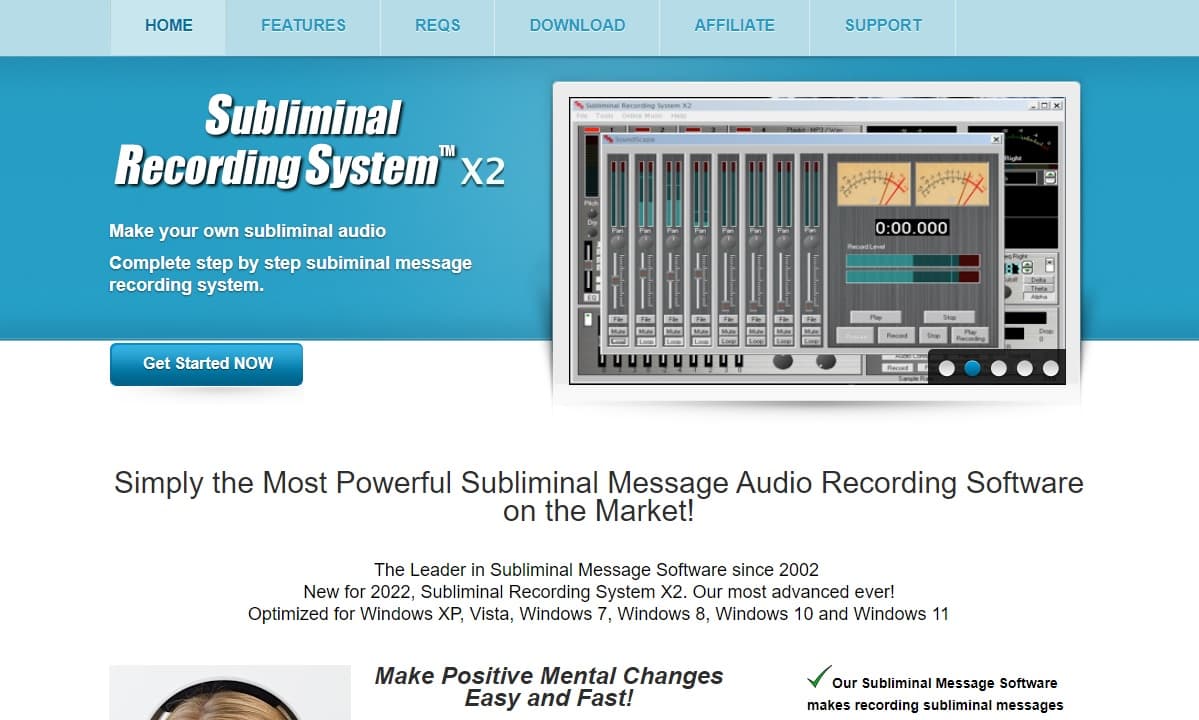 Background image of Subliminal Recording System X2